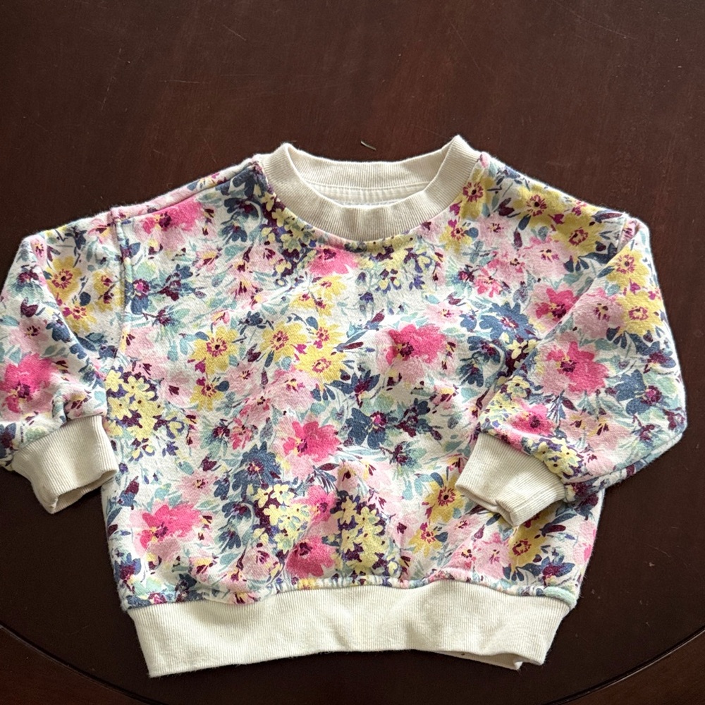 GAP Floral Crewneck Sweatshirt in Pink, Yellow & Blue